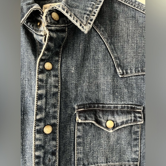 All-Saints Duncan LS Shirt Western Denim Button-Up Shirt Slim Fit XS - Picture 5 of 10